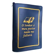 Capa para Bíblia Média com Zíper com Frase O Senhor é o Meu Pastor N 11