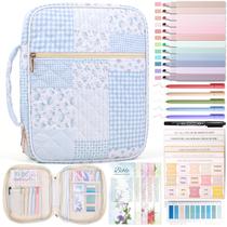 Capa para Bíblia XKDOUS Matelassê Azul com Patchwork e Alça Capa para Bíblia XKDOUS Matelassê Azul com Patchwork e Alça