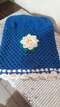 Capa para boba de água em crochê Vera Artes Azul tamanho 40x20 cm