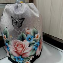 Capa para Botijão Bujão de Gás 13kg em Tecido Flores Salmão Capa para Botijão Bujão de Gás 13kg em Tecido Flores Salmão