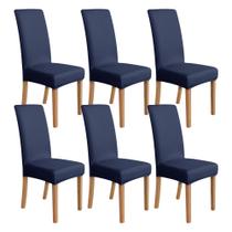 Capa para Cadeira de Jantar Amazon Basics Azul Marinho Stretch Pacote com 6 Capa para Cadeira de Jantar Amazon Basics Azul Marinho Stretch Pacote com 6