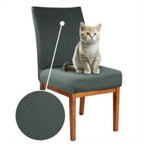 Capa para Cadeira de Jantar Anti Gato 6 Pçs Matelada Verde - Charme do Detalhe