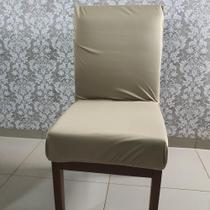 Capa Para Cadeira De Jantar Em Malha Gel Lisa - Avelã
