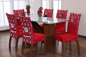 Capa Para Cadeira De Malha Ano Novo e Natal Kit 6 Peças Em Malha Capa Para Cadeira De Malha Ano Novo e Natal Kit 6 Peças Em Malha