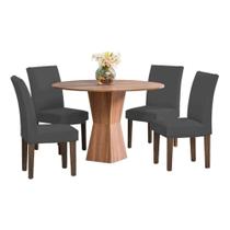 Capa para cadeira Lisa kit 4 lugares malha - Cinza