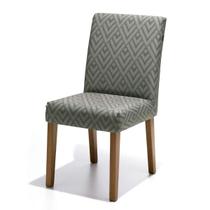 Capa para Cadeira Malha Geometrico Taupe Capa para Cadeira Malha Geometrico Taupe