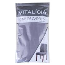 Capa para Cadeira Malha Lisa Vitalícia Bella Janela Cinza Escura