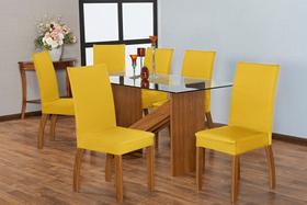 Capa Para Cadeira Mesa De Jantar 04 Lugares Malha Gel Oferta Amarelo Capa Para Cadeira Mesa De Jantar 04 Lugares Malha Gel Oferta Amarelo