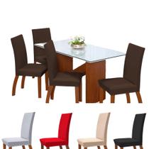capa para cadeiras jantar kit 6 peças em malha gel + elastico luxo
