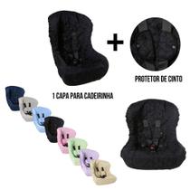 Capa para Cadeirinha de Carro de Bebê Menino Menina com Protetor de Cinto 03 Peças