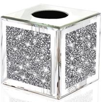 Capa para Caixa de Lenços Wocred Quadrada Espelhada 14cm Prata Capa para Caixa de Lenços Wocred Quadrada Espelhada 14cm Prata