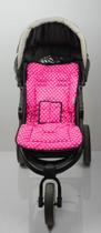 Capa para carrinho - pink bola branca