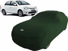 Capa Para Carro Toyota Etios Sedan De Tecido Cor Verde