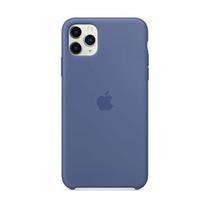 Capa para celular Apple iPhone 11 Pro Max, silicone, linho, azul