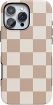 Capa para celular Casely iPhone 16 Pro Fit Check Neutral Checkerboard