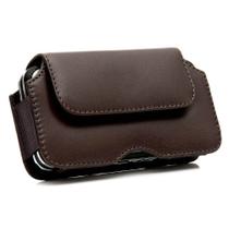 CAPA PARA CELULAR COURO CLIP CINTO MAGNUS GG 16x8x1,5cm MARROM