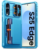 Capa para celular GooseBox S25 Edge Wallet RFID azul Capa para celular GooseBox S25 Edge Wallet RFID azul