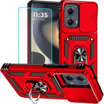 Capa para celular HNHYGETE Moto Edge 2024 vermelha à prova de choque Capa para celular HNHYGETE Moto Edge 2024 vermelha à prova de choque