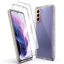 Capa para celular KIOMY Galaxy S21+ 3 em 1 transparente à prova de choque Capa para celular KIOMY Galaxy S21+ 3 em 1 transparente à prova de choque