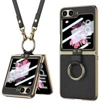 Capa para celular Lunivop Galaxy Z Flip 6 Pulseira de couro PU Capa para celular Lunivop Galaxy Z Flip 6 Pulseira de couro PU