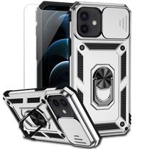 Capa para Celular M MAIKEZI iPhone 12 Mini 5.4" Camada Dupla Prata