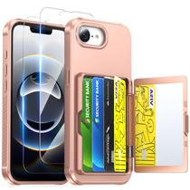 Capa para celular Meifigno iPhone 16e Wallet 6.1" rosa dourada