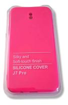 Capa Para Celular Samsung Silicone Aveludada J7 Pro Cores Rosa-chiclete Lisa