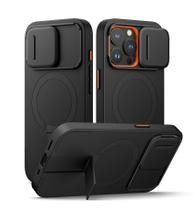 Capa para celular SURITCH para iPhone 15 Pro 6,1" com tampa deslizante magnética