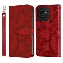 Capa para celular TIPOYOROO Moto G Play 5G 6,5" em couro PU vermelho