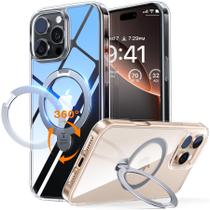 Capa para celular TORRAS, suporte magnético com rotação de 360 para iPhone 16 Pro, transparente