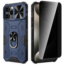 Capa para celular VEGO iPhone 15 Pro Max 6,7" azul Kickstand