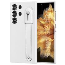 Capa para Celular ZERODAMAGE SAHARA S23 Ultra em Couro com Grip Branco