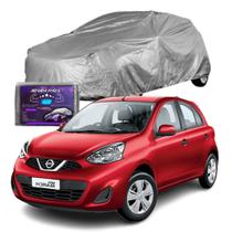 Capa Para Cobrir Carro Nissan March Impermeável com Forro Central AntiUV