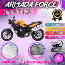 Capa para Cobrir Moto BMW F800R 100% Forrada Forro Total Armada Force 100% Impermeável Forro Total Protege Sol Chuva Poeira Lona Proteção Automotiva