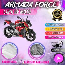 Capa para Cobrir Moto BMW S 1000R 100% Forrada Forro Total Armada Force 100% Impermeável Forro Total Protege Sol Chuva Poeira Lona Proteção Automotiva