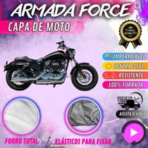 Capa para Cobrir Moto HARLEY CUSTOM 1200 100% Forrada Forro Total Armada Force 100% Impermeável Forro Total Protege Sol Chuva Lona Proteção Automotiva