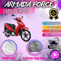 Capa para Cobrir Moto Honda Biz 125 100% Forrada Forro Total Armada Force 100% Impermeável Forro Total Protege Sol Chuva Lona Proteção Automotiva