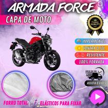 Capa para Cobrir Moto SUZUKI SV 650 100% Forrada Forro Total Armada Force 100% Impermeável Forro Total Protege Sol Chuva Lona Proteção Automotiva