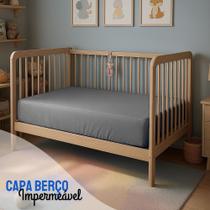 Capa Para Colchão Berço Mini Cama Impermeável Com Zíper CINZA Capa Para Colchão Berço Mini Cama Impermeável Com Zíper CINZA