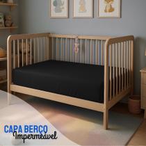 Capa Para Colchão Berço Mini Cama Impermeável Com Zíper PRETA Capa Para Colchão Berço Mini Cama Impermeável Com Zíper PRETA