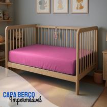 Capa Para Colchão Berço Mini Cama Impermeável Com Ziper ROSA BEBÊ Capa Para Colchão Berço Mini Cama Impermeável Com Ziper ROSA BEBÊ