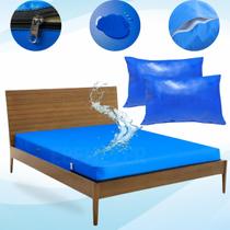 Capa para Colchão Casal Impermeável Hospitalar Antialérgico e Antiácaro + 2 Fronha Protetora Silenciosa e Não Esquenta