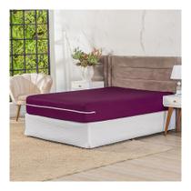 Capa Para Colchão Casal Padrão Malha Gel Com Zíper Protetor Tabaco