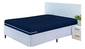 Capa Para Colchão Com Zíper De Malha Gel Casal King Cor Azul