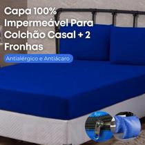 Capa para Colchão de Casal Impermeável Hospitalar e 2 Capas para Travesseiro