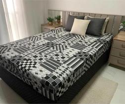 Capa para colchão de casal tecido grosso com ziper fácil de colocar colchão Padrão