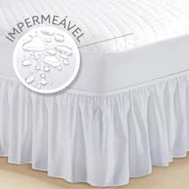 Capa para Colchão Impermeável Matelada Casal Queen + Saia box Branco Capa para Colchão Impermeável Matelada Casal Queen + Saia box Branco