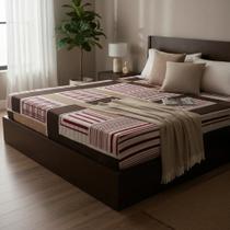 Capa Para Colchão Solteiro Padrão Es Lilás Vermelho