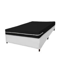 Capa para Colchão Solteiro Preta em Malha 100% Algodão Alta Gramatura 160 g/m² Arrumadinho Enxovais