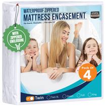 Capa para Colchão Utopia Bedding Solteiro Impermeável com Zíper 4 Peças Capa para Colchão Utopia Bedding Solteiro Impermeável com Zíper 4 Peças